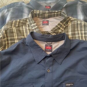 3 Wrangler Men's Outdoor Shirt - Blue, Gray plaid and Plaid 3x